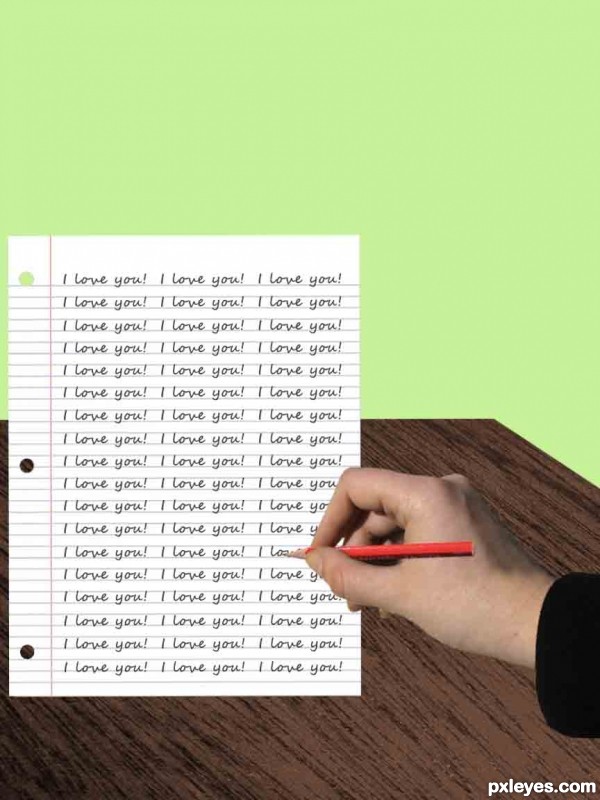 Creation of I love you (updated): Step 8